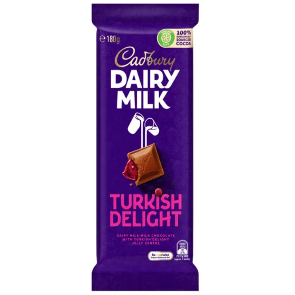 Cadbury Dairy Milk Turkish Delight Family Blocks 180g