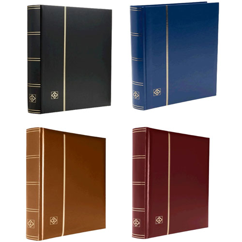 Padded Leatherette A4 Stockbook w/ 64 Black Pages