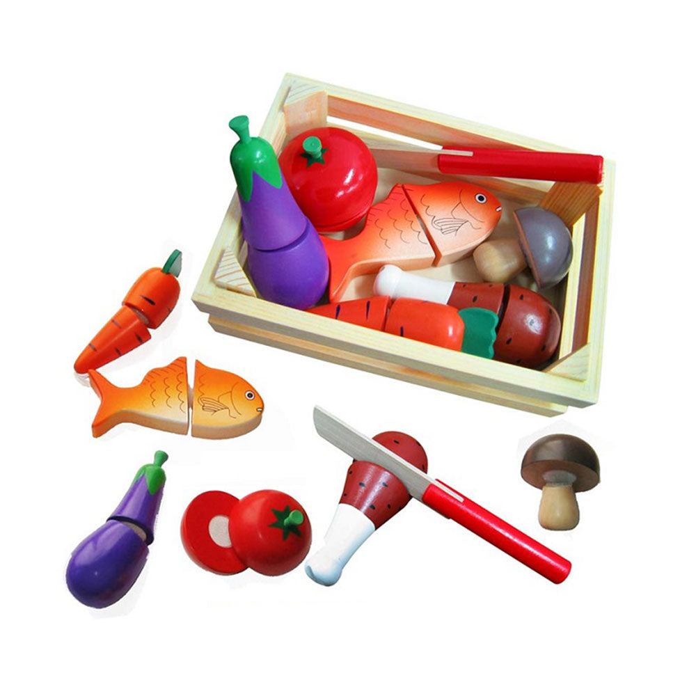 Fun Factory Wooden Food Set In Crate w/ Knife 13pcs