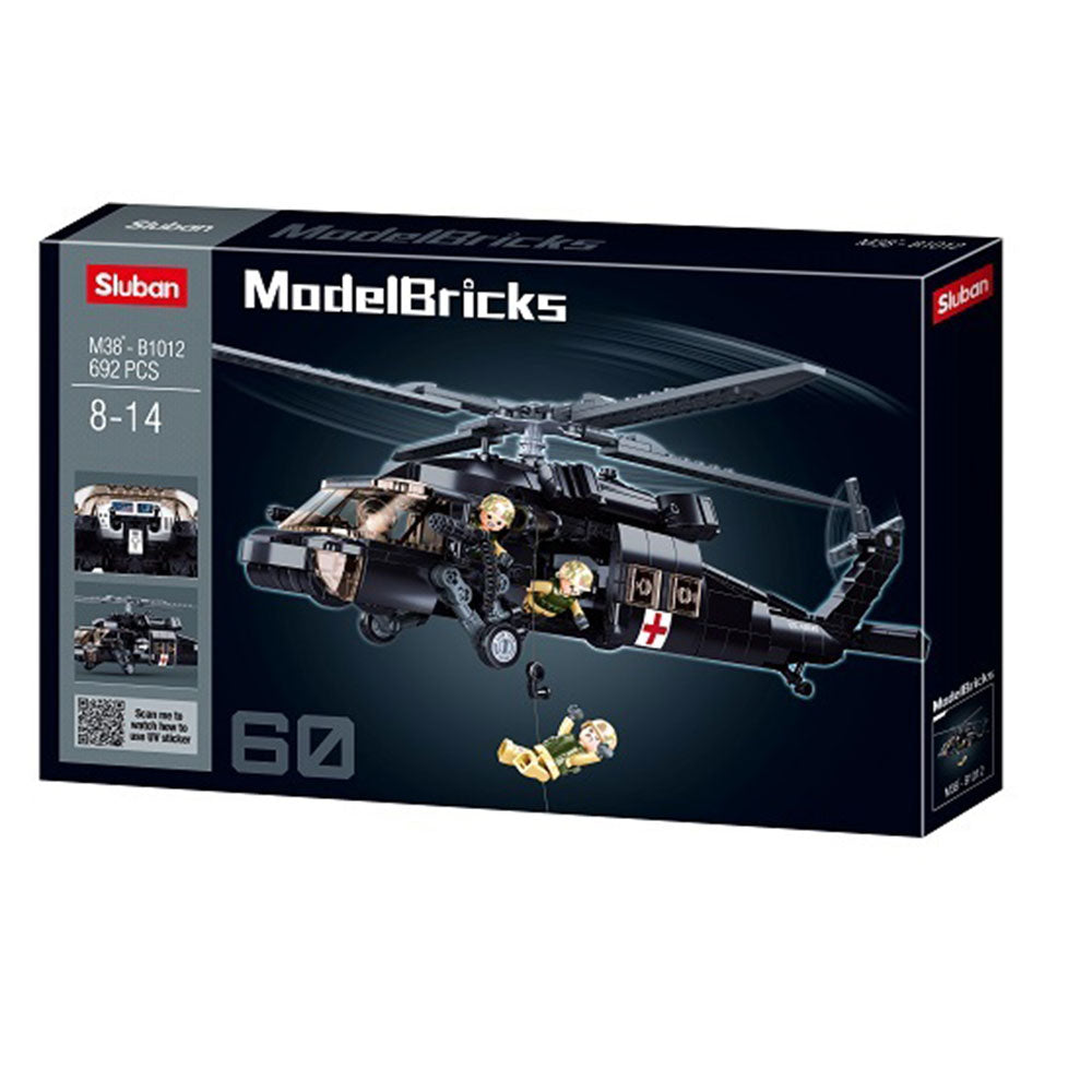 Sluban Model Bricks Military Helicopter 692pcs (Black)