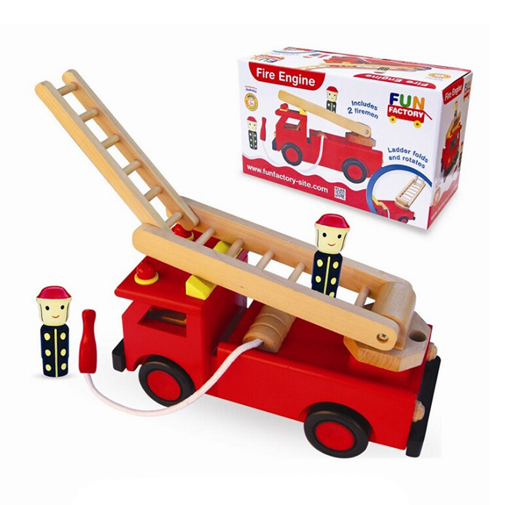 Fun Factory My Wooden Fire Engine Truck Playset