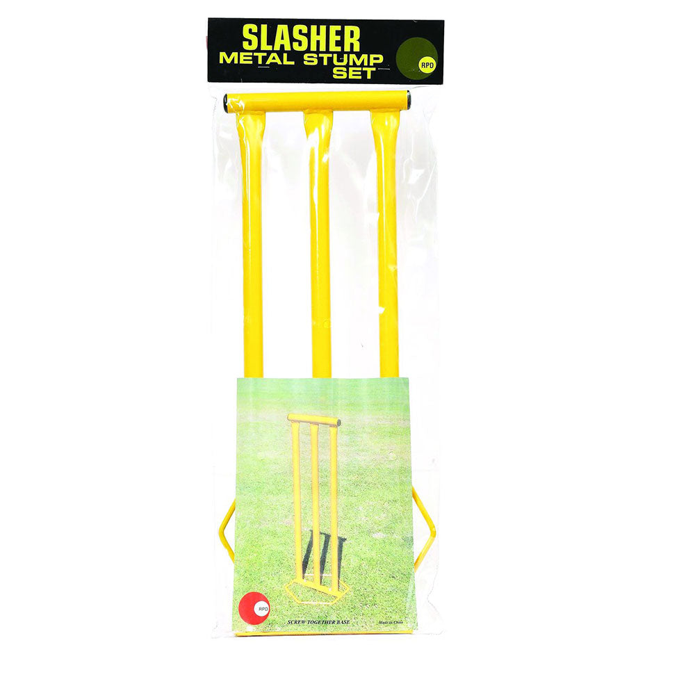 Slasher Metal Cricket Stump Set (Yellow)