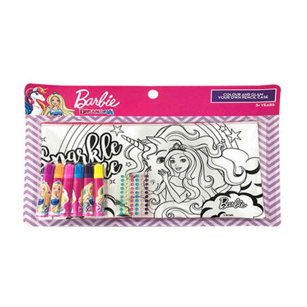Barbie DIY Colour & Glam Pencil Case Craft Kit