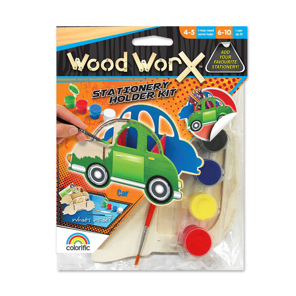 Colorific Wood Worx Car Stationery Holder Craft Kit