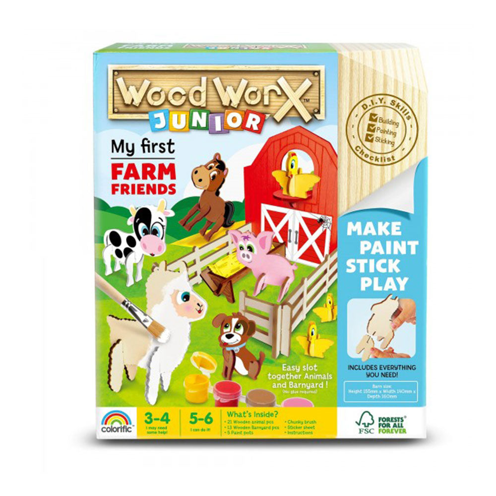 Wood Worx Junior Farm Friends Paint Kit