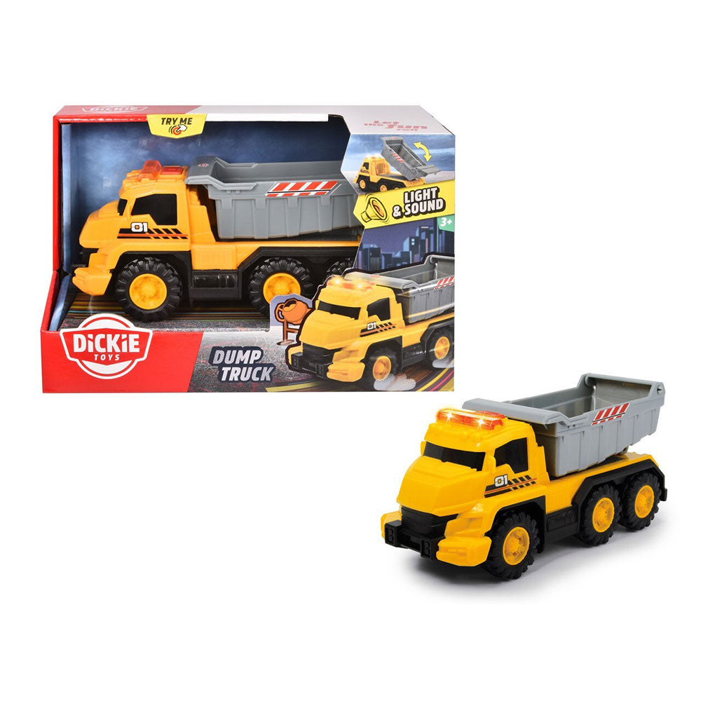 Dickie Toys Dump Truck with Light and Sound 16cm