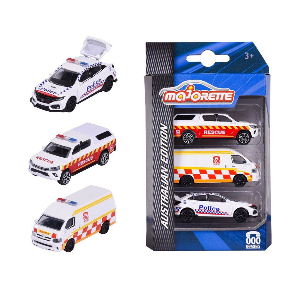Majorette Australian 000 Emergency Vehicle Set (Pack of 3)