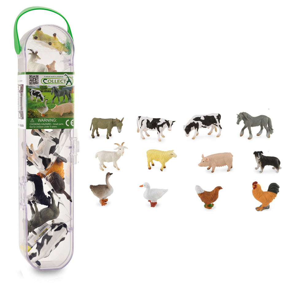 CollectA Farm Animal Figures in Tube Gift Set (Pack of 12)