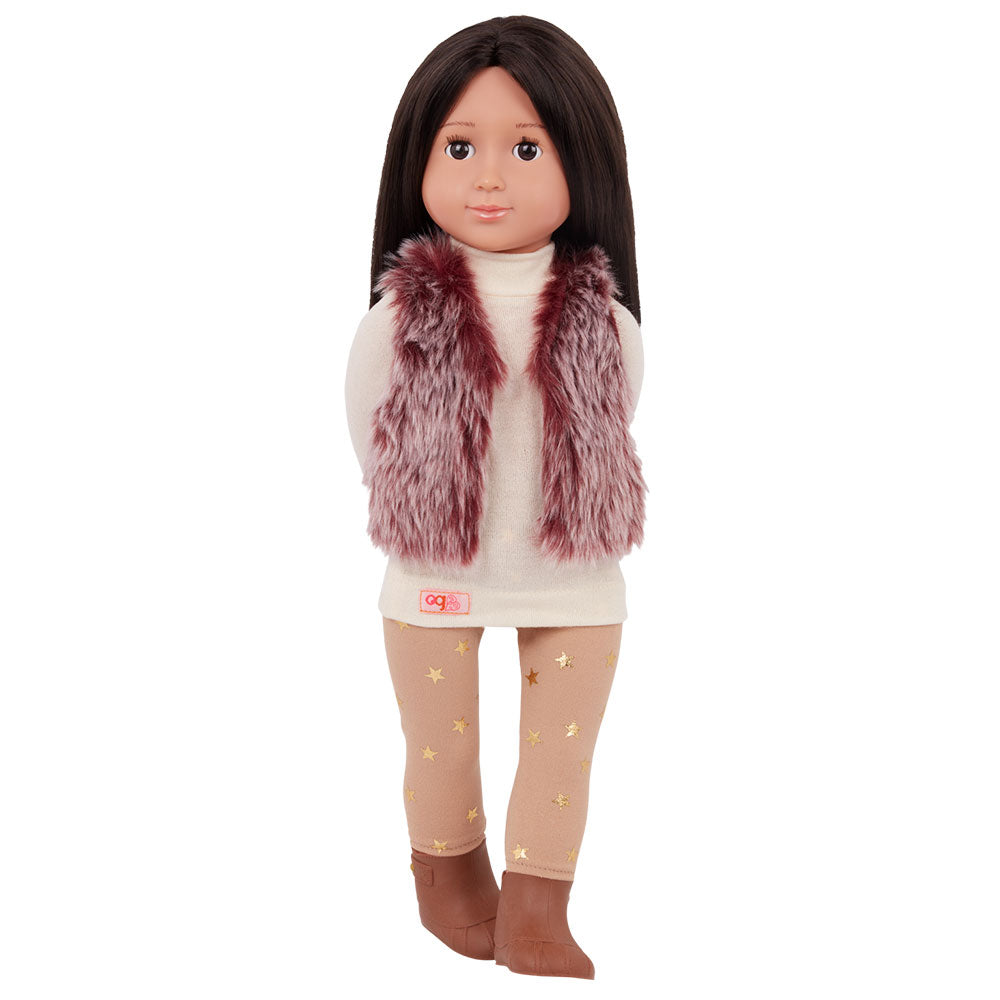 Lei Doll with Red Fur Vest 46cm