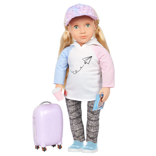 Ari with Rolling Luggage & Accessories Doll 46cm