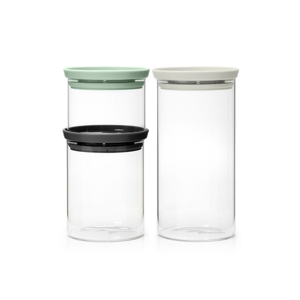 Brabantia Stackable Glass Jar 3pcs