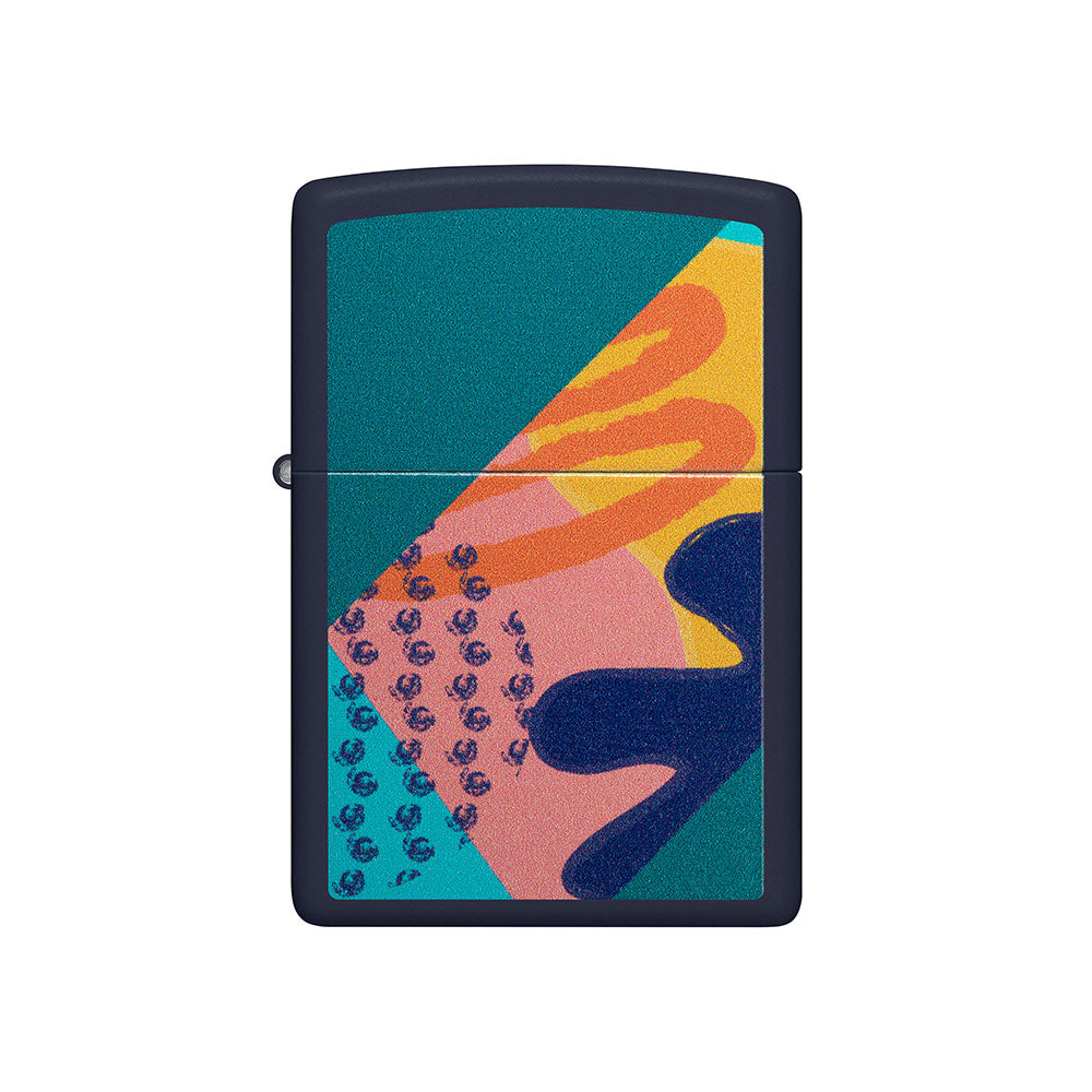 Zippo Colorful Pattern Design Windproof Lighter (Navy Matte)