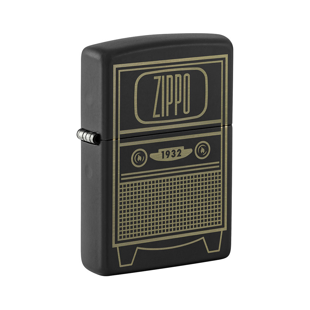 Zippo Vintage TV Design Windpoof Lighter (Matte Black)