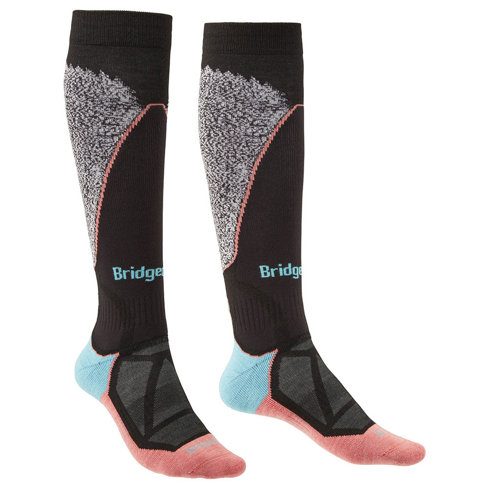 Women's Ski Midweight Socks M (Black/Coral)