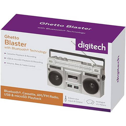 Ghetto Blaster with Bluetooth Cassette Player and Radio
