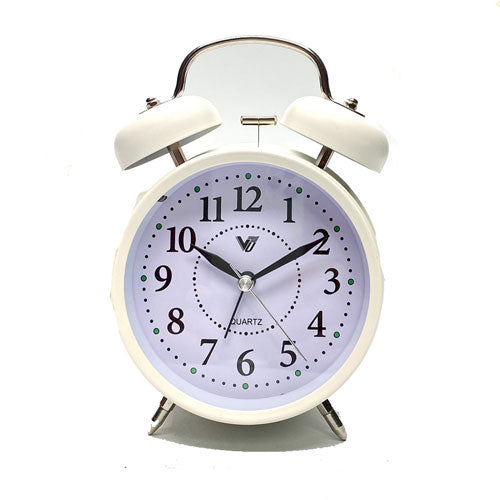 Metal Twin Bells Table Alarm Clock with Light