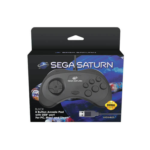 Retro Bit SEGA USB Saturn 8 Button Arcade Pad