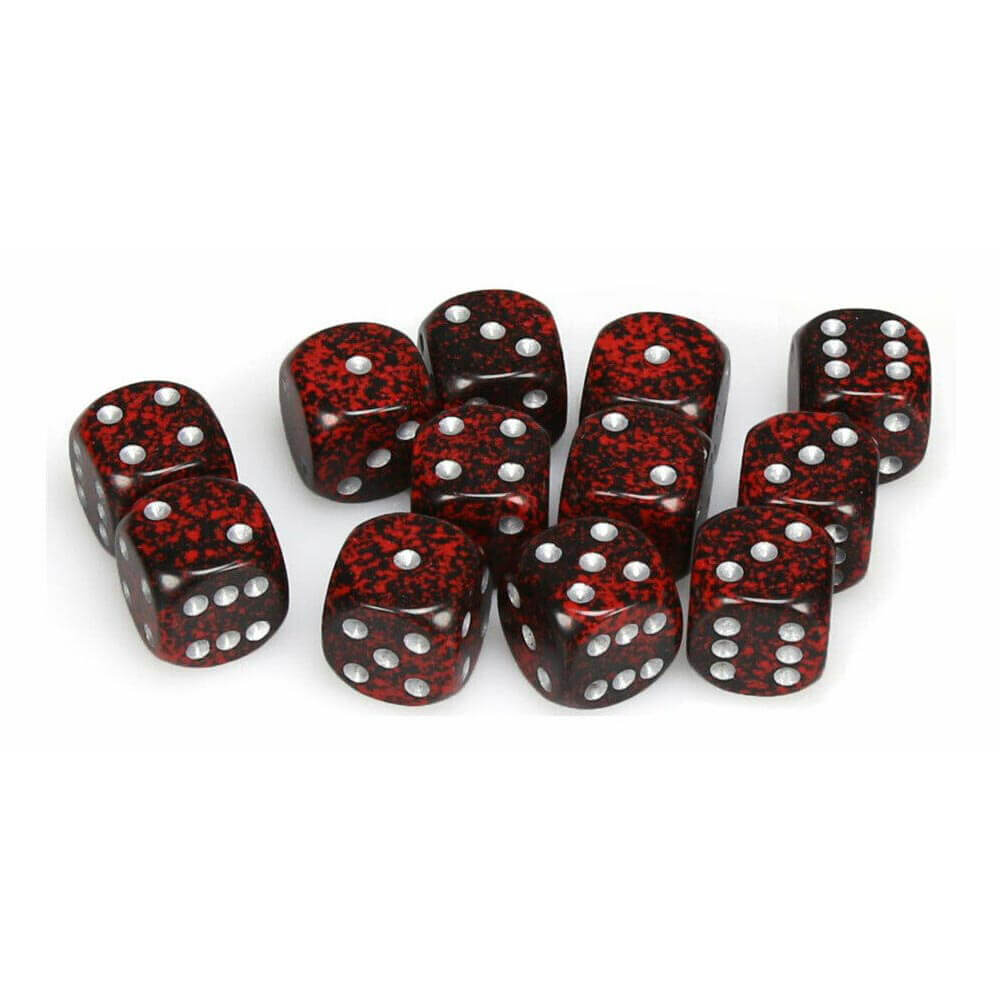 D6 Dice Speckled 16mm (12 Dice)
