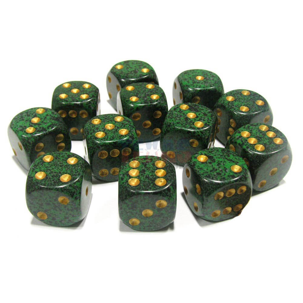 D6 Dice Speckled 16mm (12 Dice)