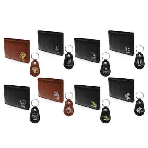 AFL Leather Wallet & Keyring Pack