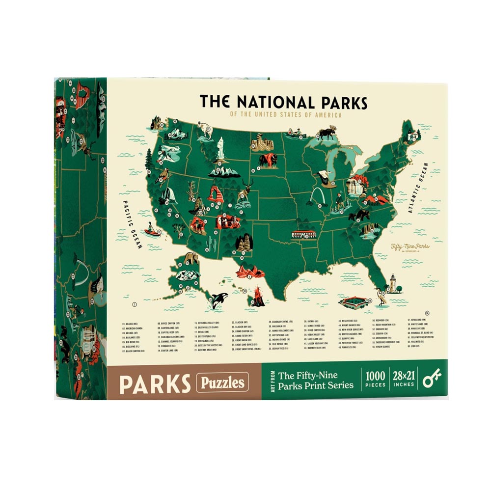 Parks Puzzles National Parks Map