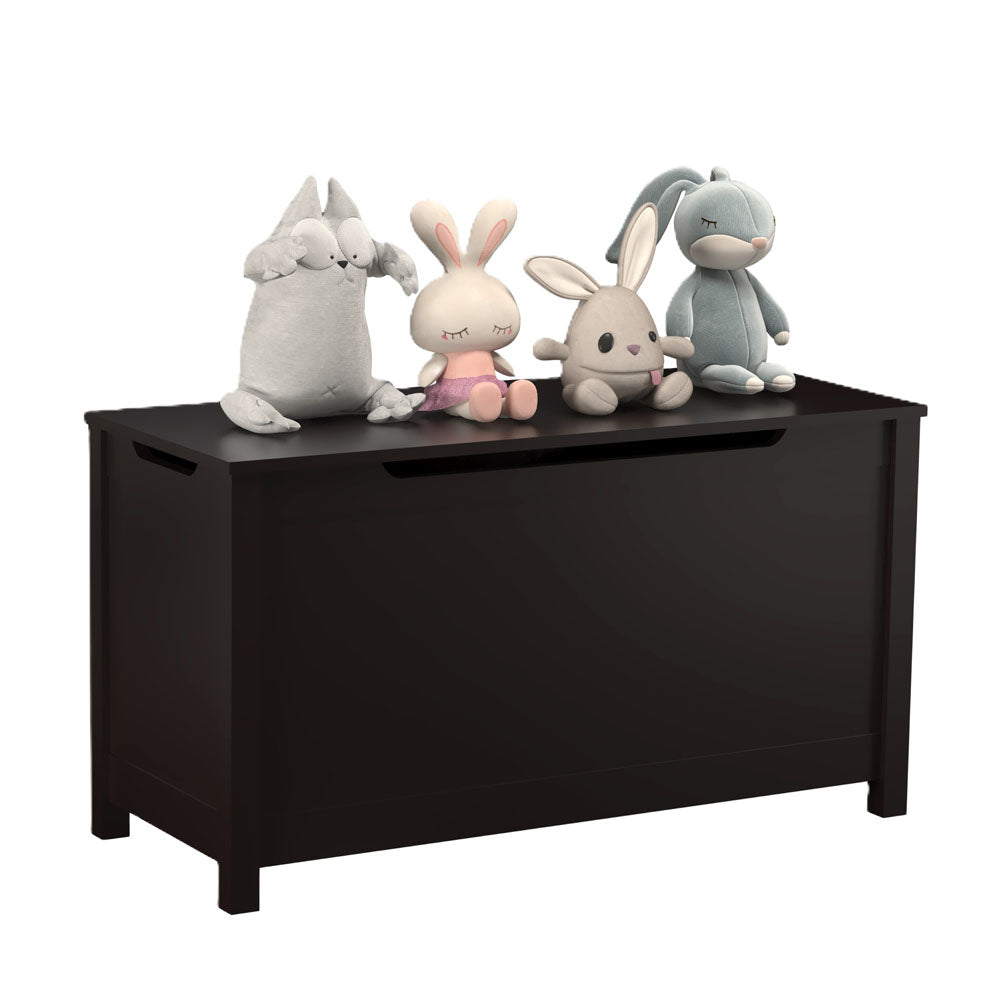 Kids Wooden Toy Storage with Safety Hinged Lid