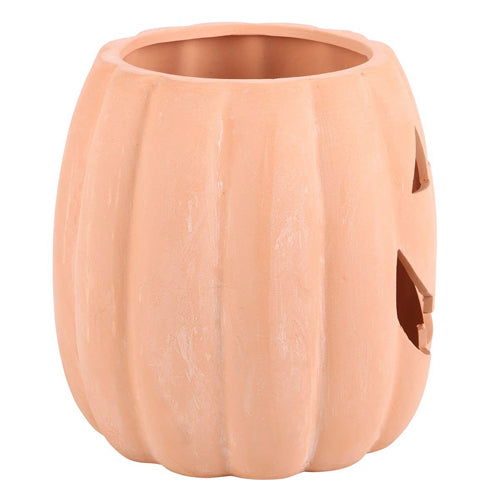 Orange Terracotta Debossed Pumpkin Plant Pot 25cm