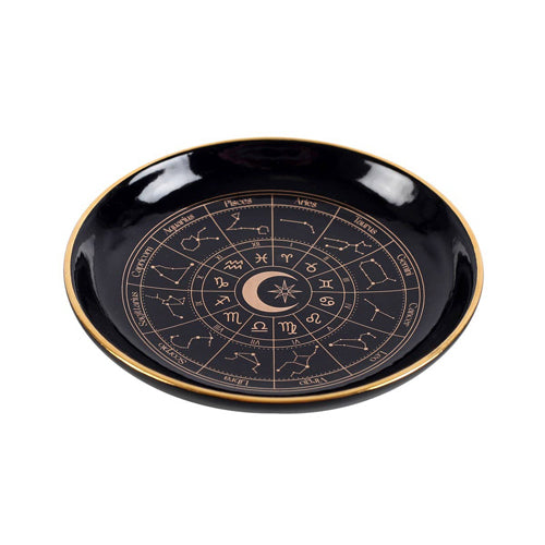 Black Astrology Wheel Ceramic Trinket Dish