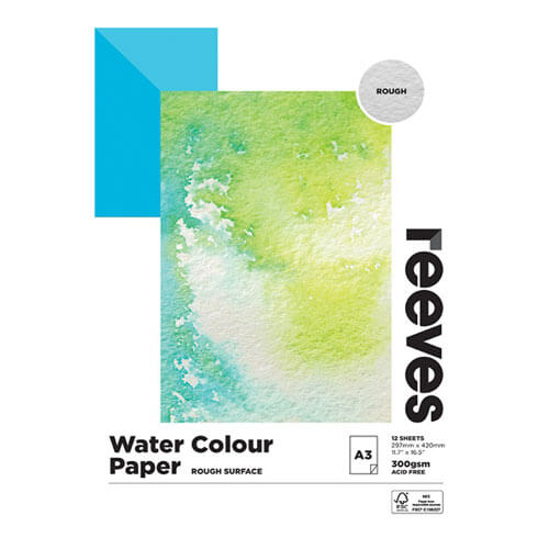 Reeves Watercolour Rough Paper 300gsm (12 sheets)