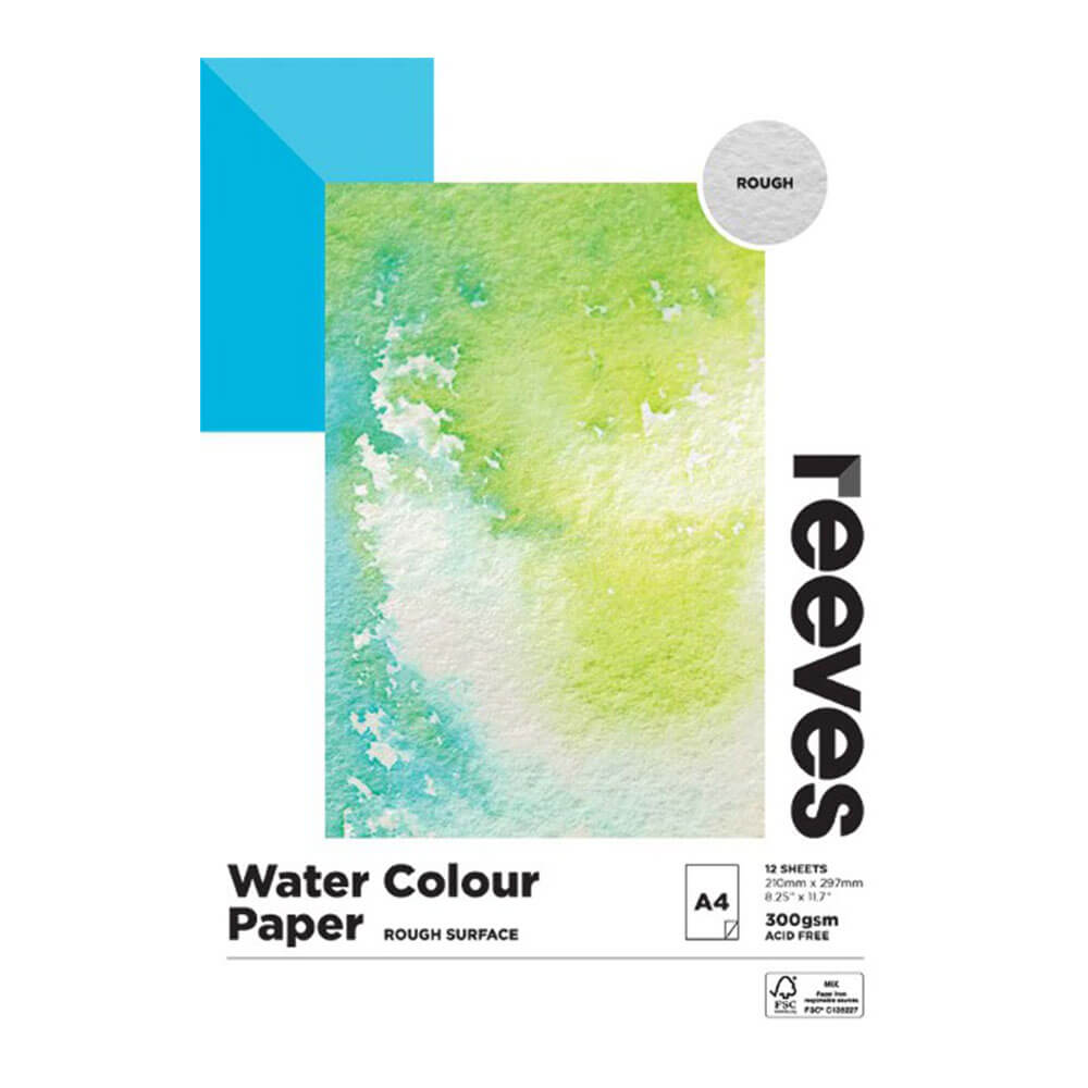 Reeves Watercolour Rough Paper 300gsm (12 sheets)
