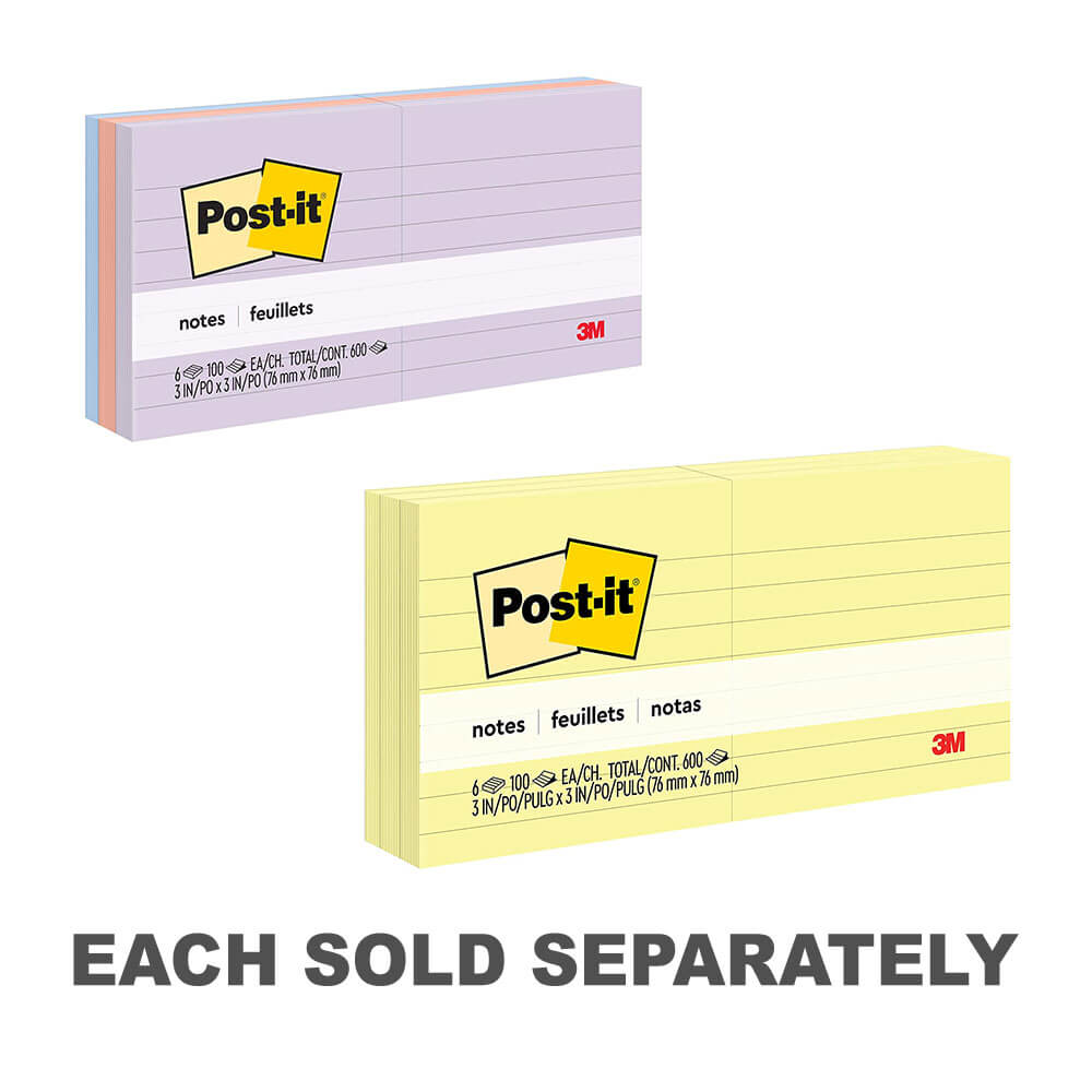 Post-it Notes Lined 76x76mm (6pk)