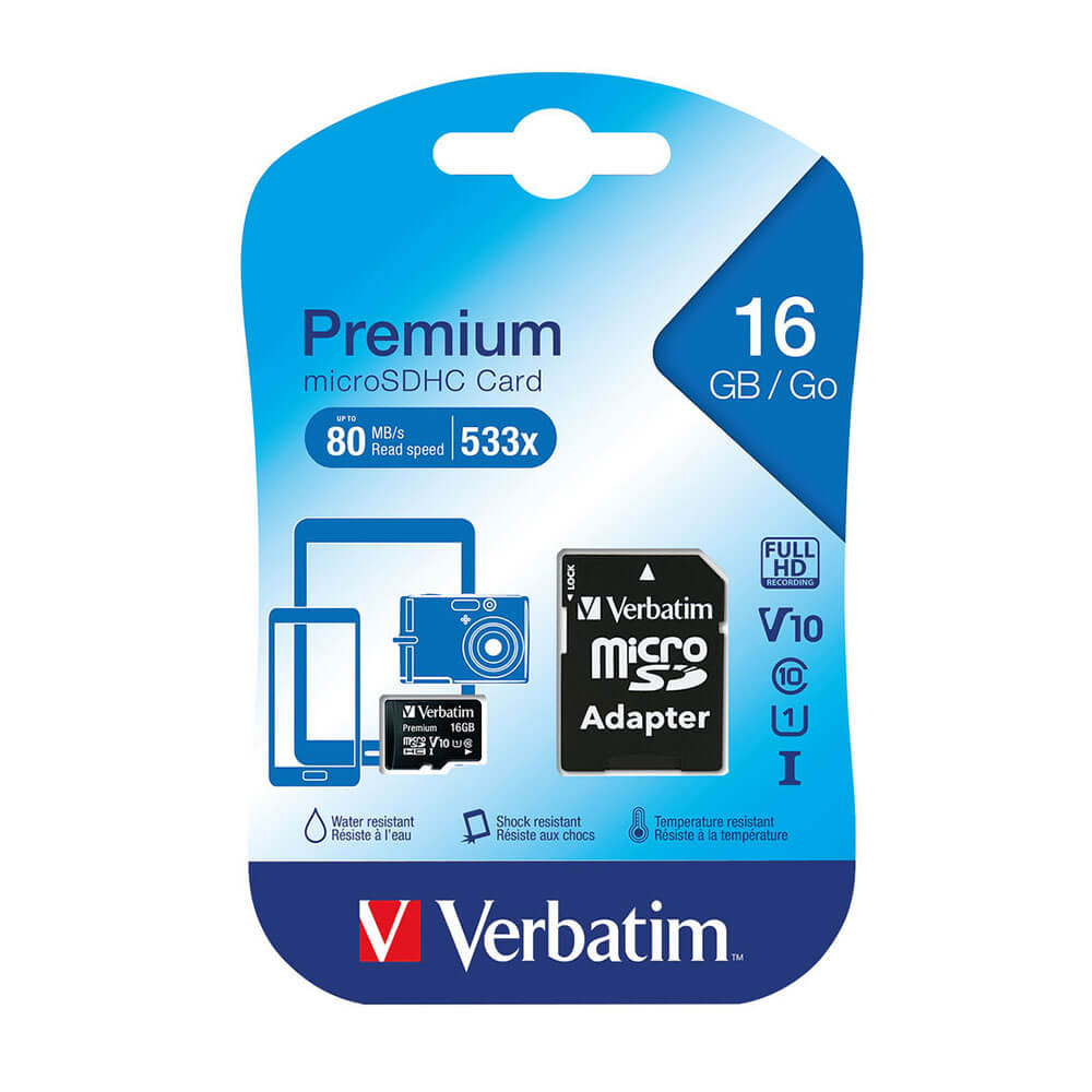 Verbatim Class 10 Micro Memory Card with Adapter