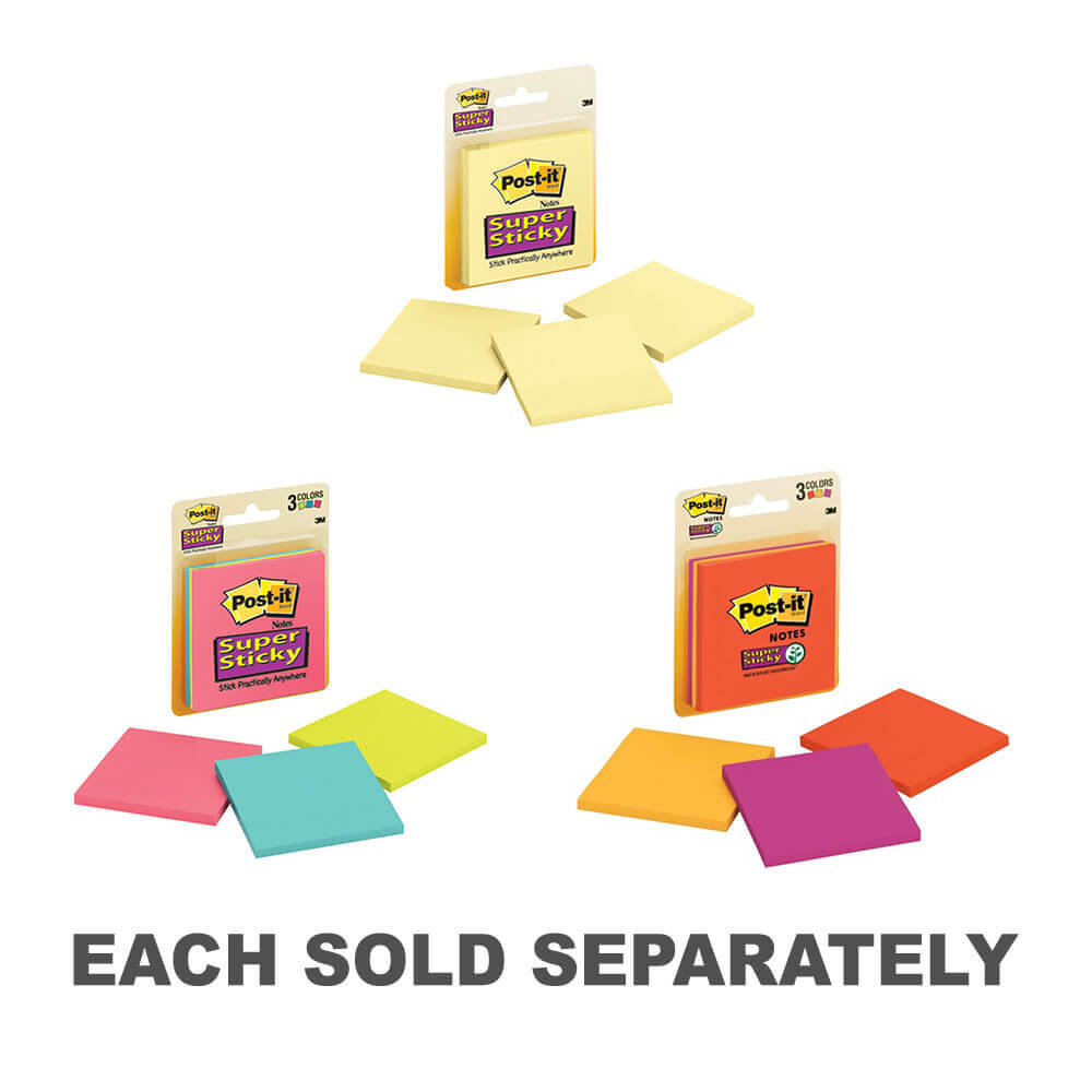Post-it Super Sticky Notes 76x76mm (3 pads)