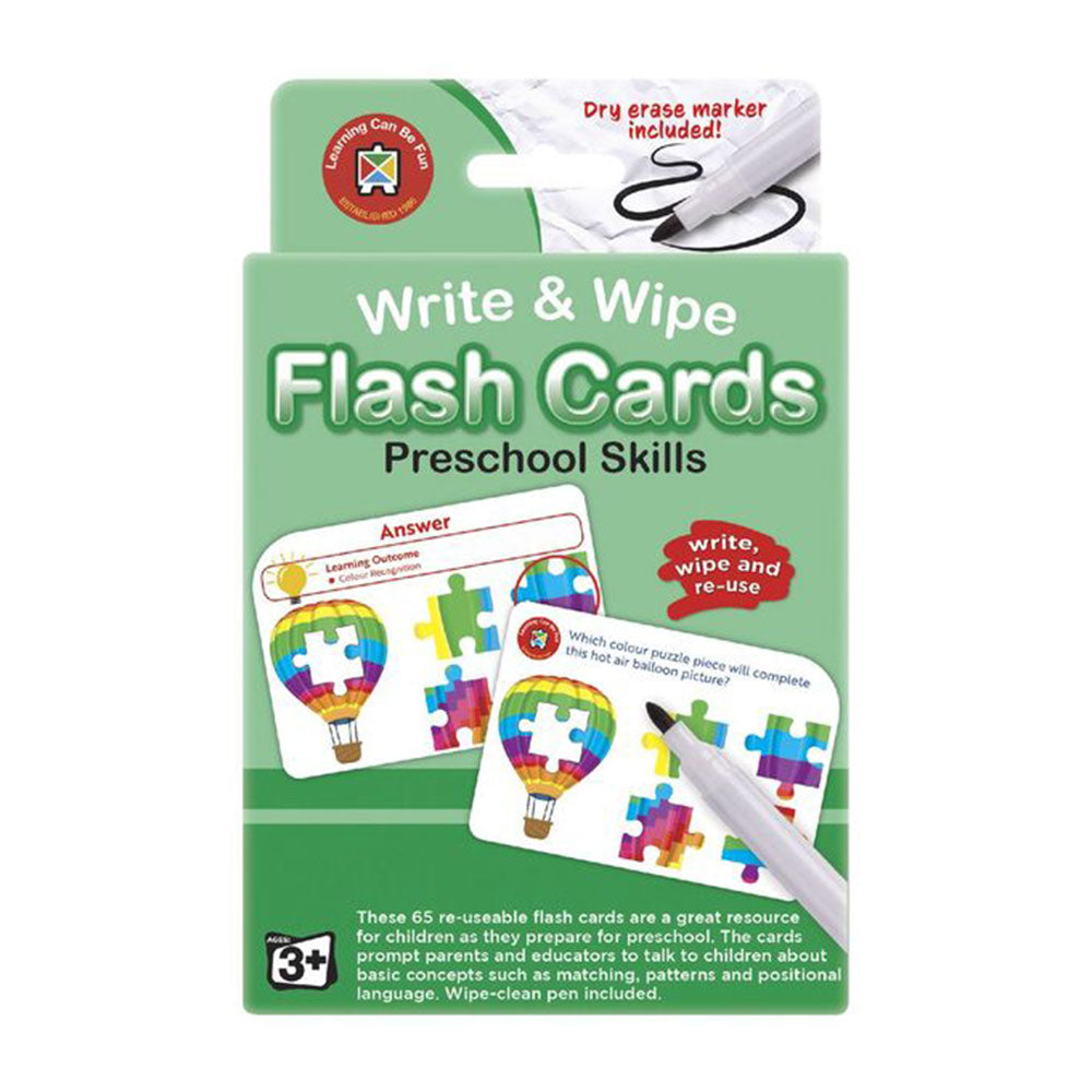 Write & Wipe Preschool Skills 3-4 Years Old Flash Card