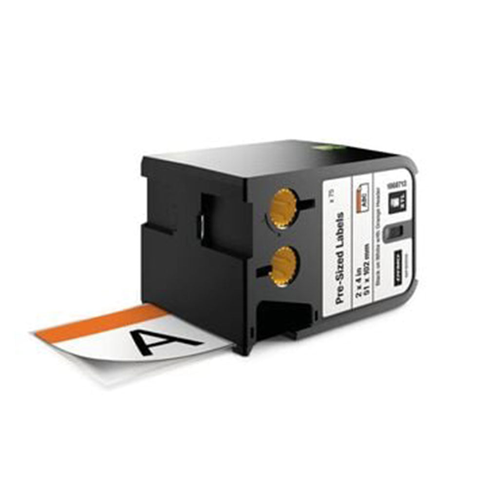 Dymo XTL Orange PreSize Black on White Label Tape (51x102mm)