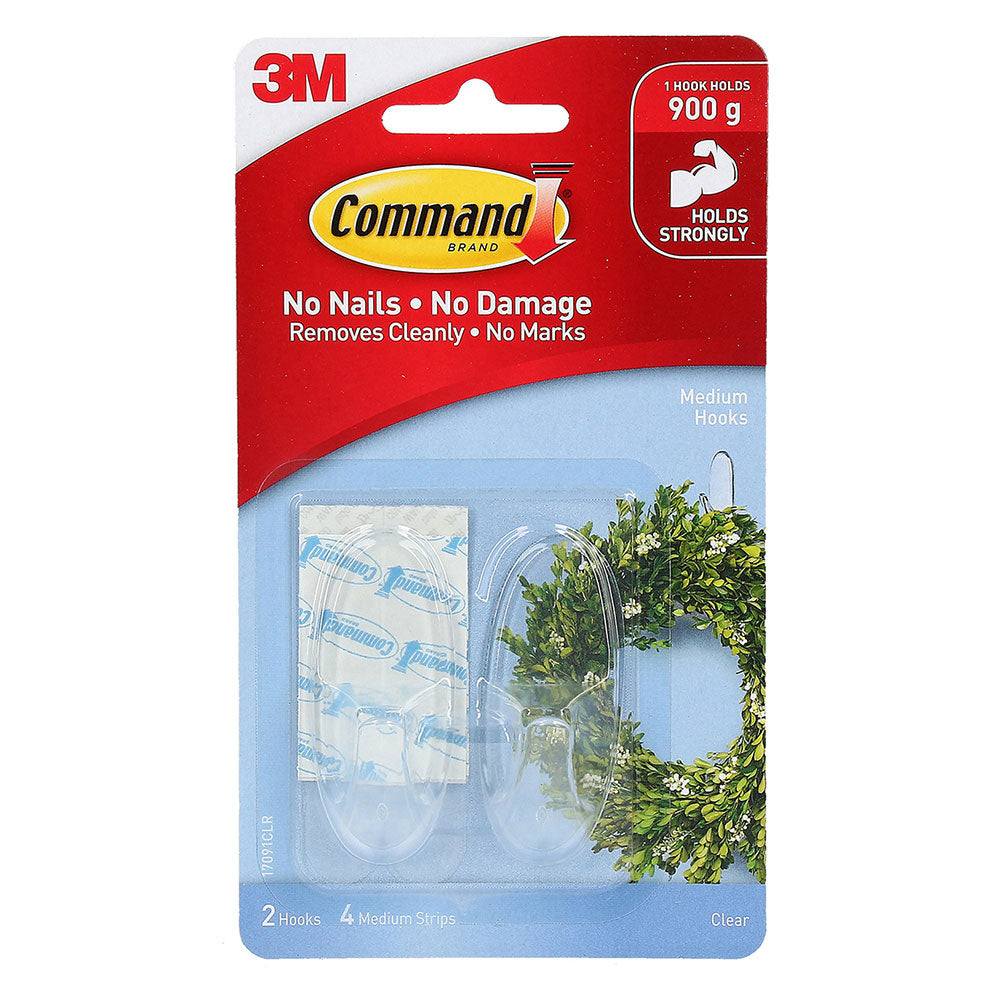 Command Clear Medium Adhesive Hooks (Pack of 2)