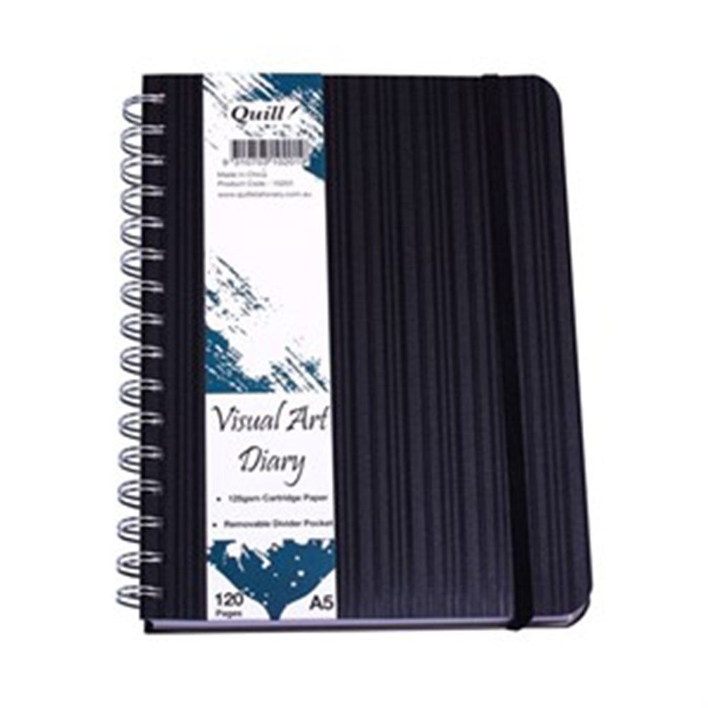 Quill A5 Premium Visual Art Diary with Pocket 120pg (Black)