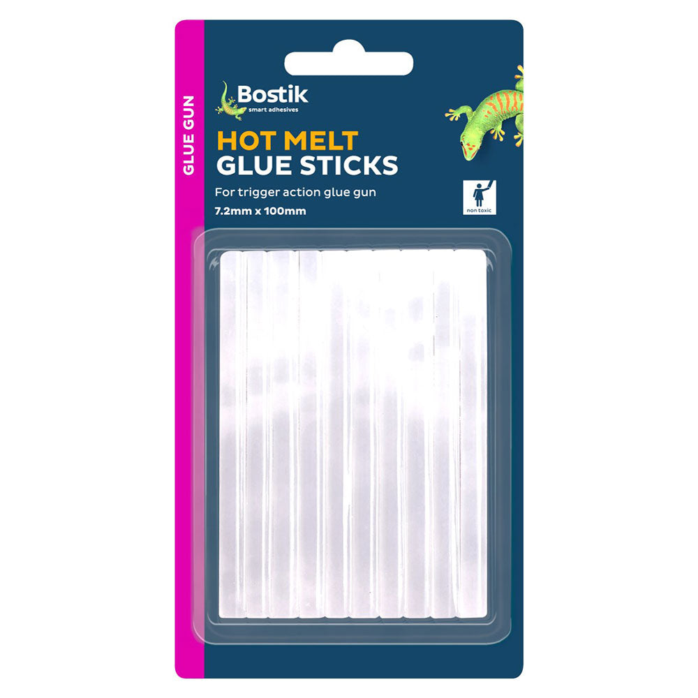 Bostik Hot Melt Clear Mini Glue Stick (Pack of 10)
