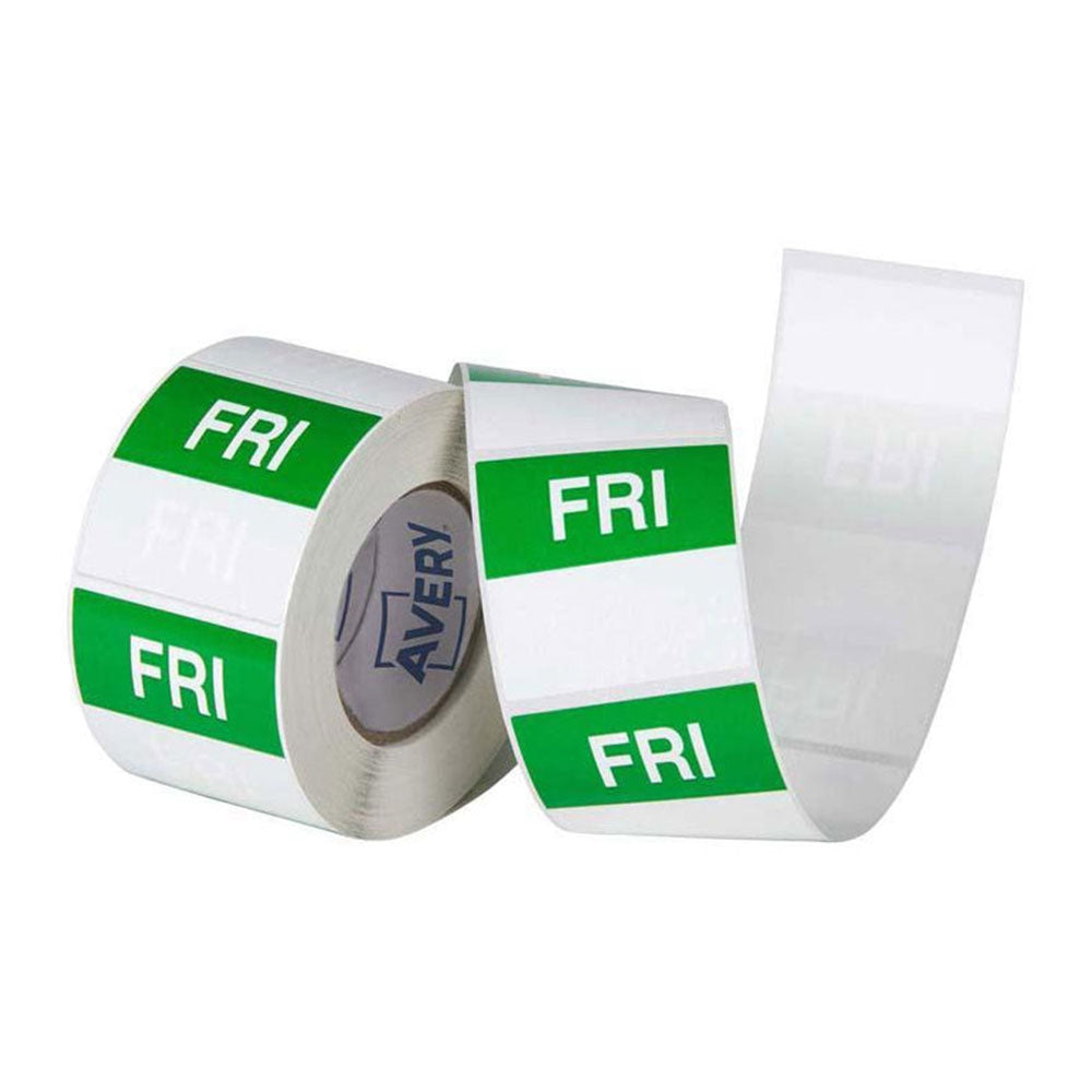 Avery Removable Green/White Friday Label 500/Roll (40x40mm)