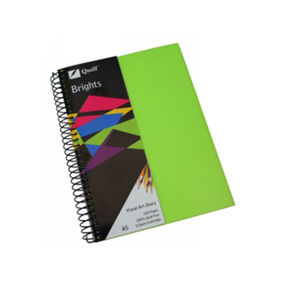 Quill Brights A5 Visual Art Diary (Lime Green)