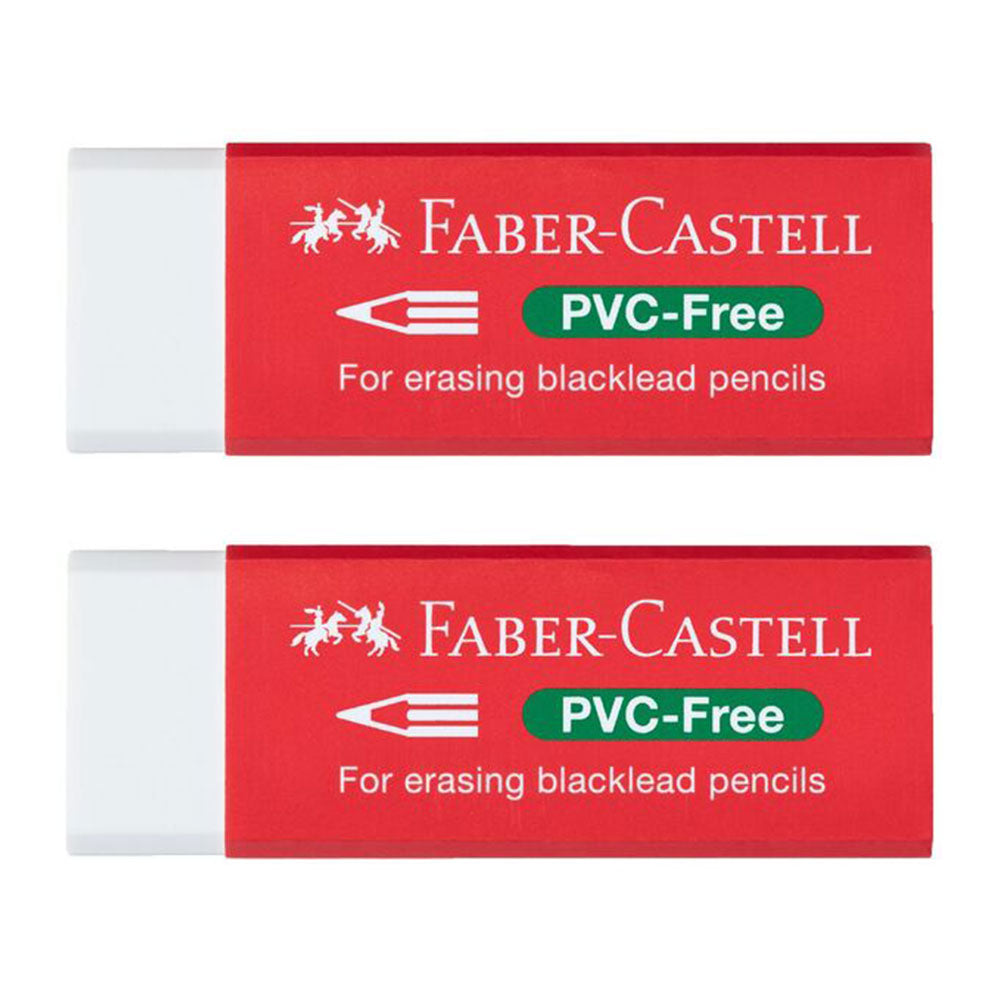 Faber-Castell PVC Free Eraser 2pcs (White)