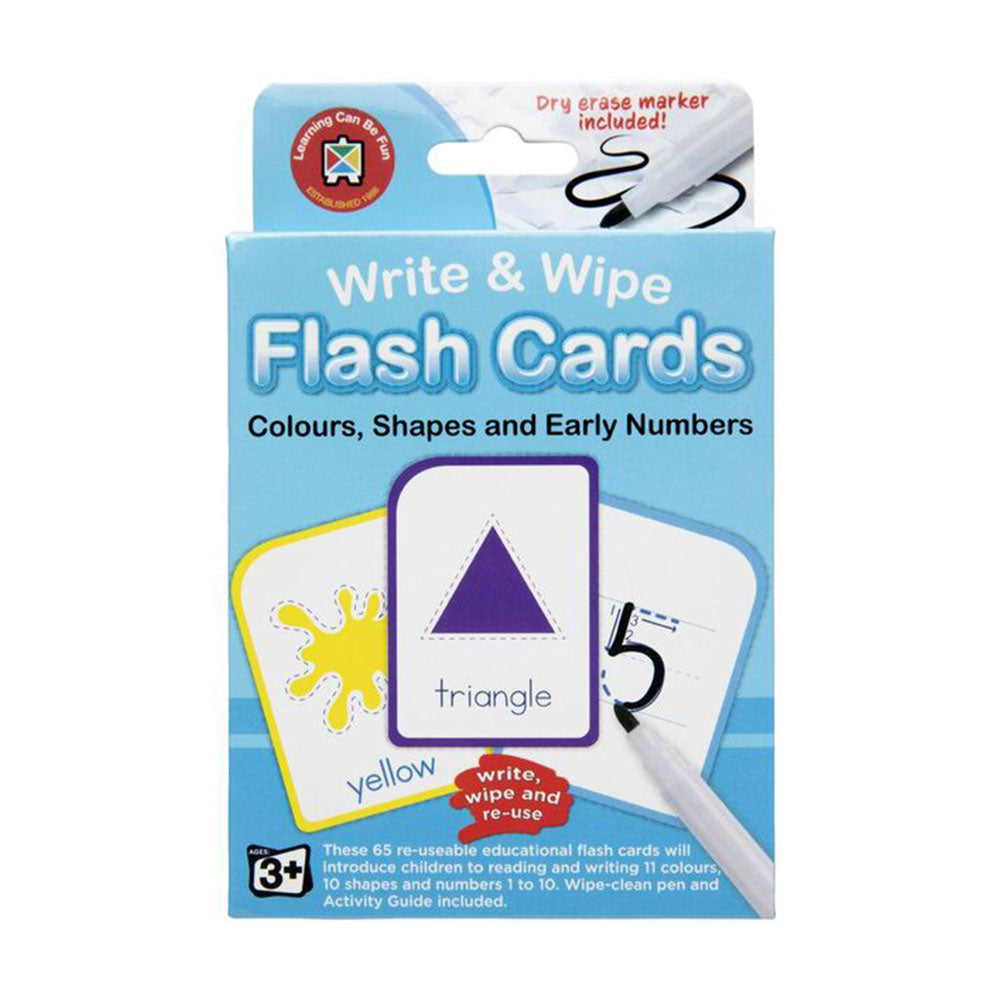 LCBF Write & Wipe Colours Shapes & Early Numbers Flash Cards