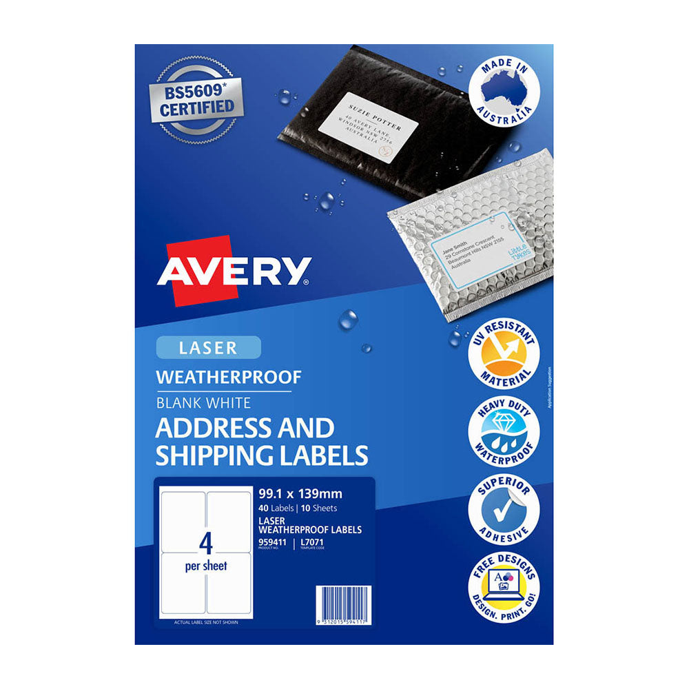 Avery Weatherproof Laser Label (Pack of 40)