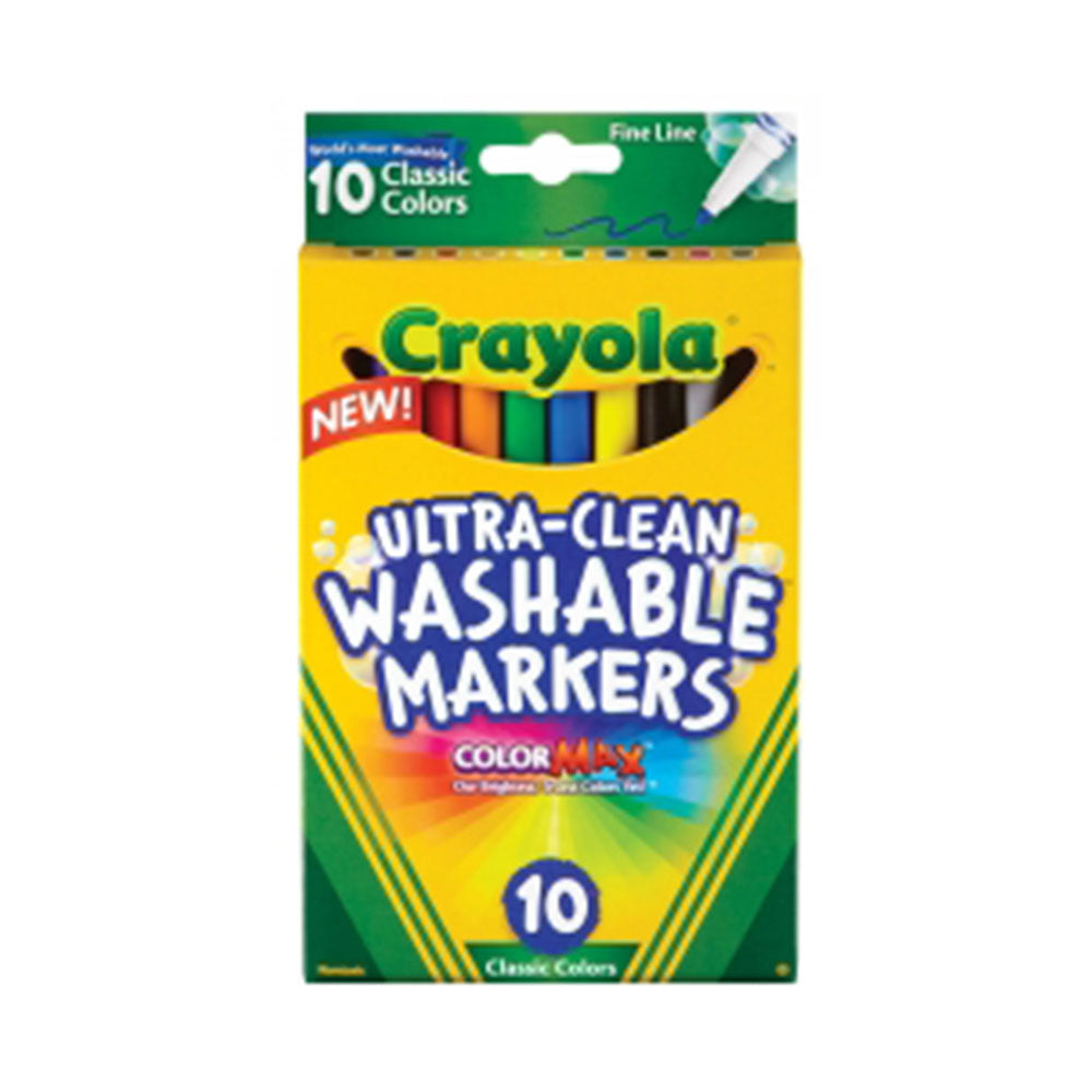 Crayola Classic Colours Marker Washable Fineline 10pcs