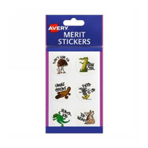 Avery Permanent Round Animals Merit Stickers 96pcs
