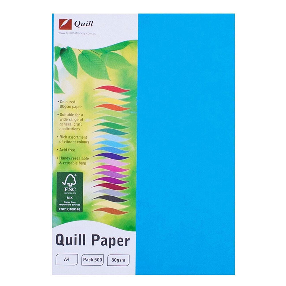 Quill A4 Copy Paper 80gsm 100pk (Marine Blue)