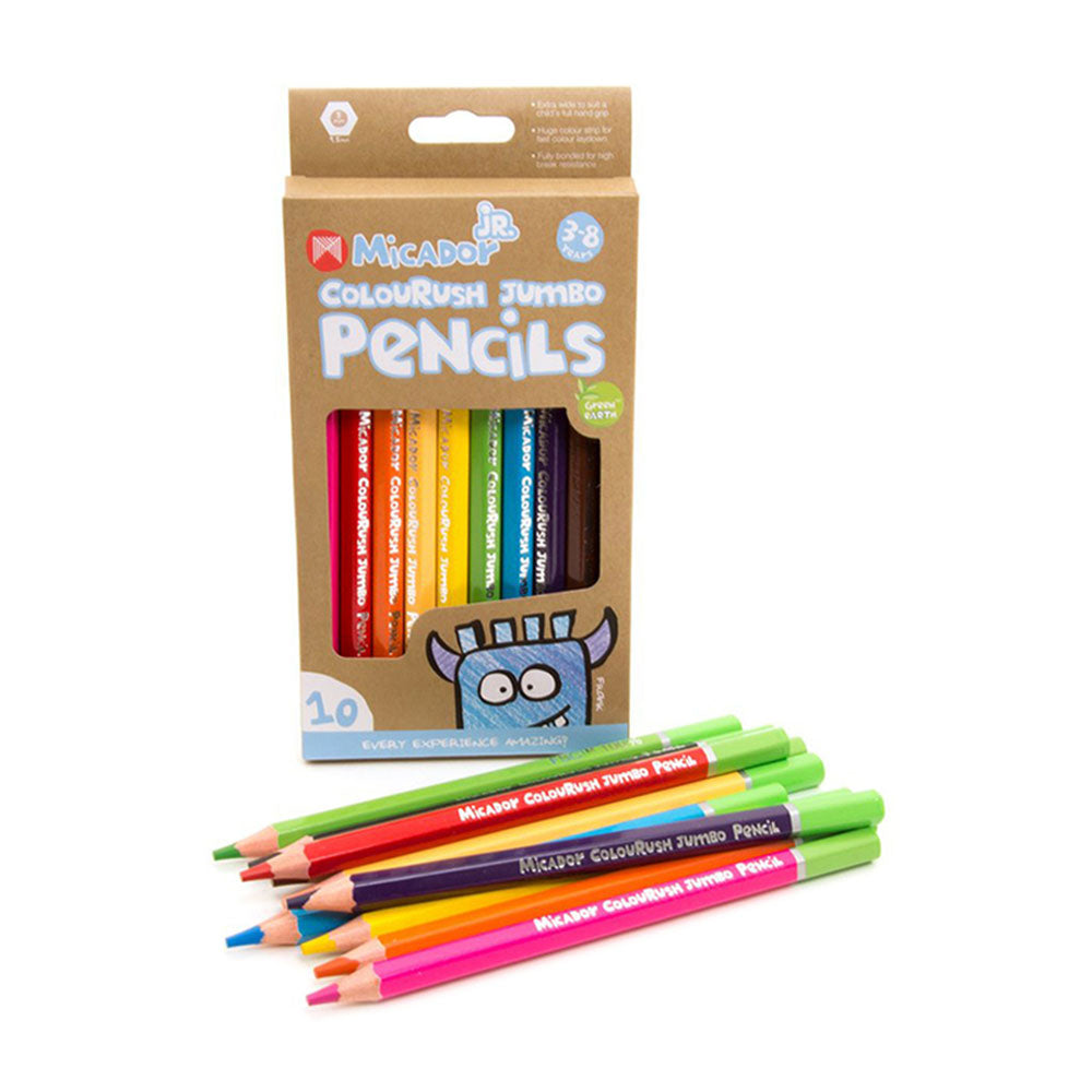 Micador Jumbo Colourush Coloured Pencil (Pack of 10)