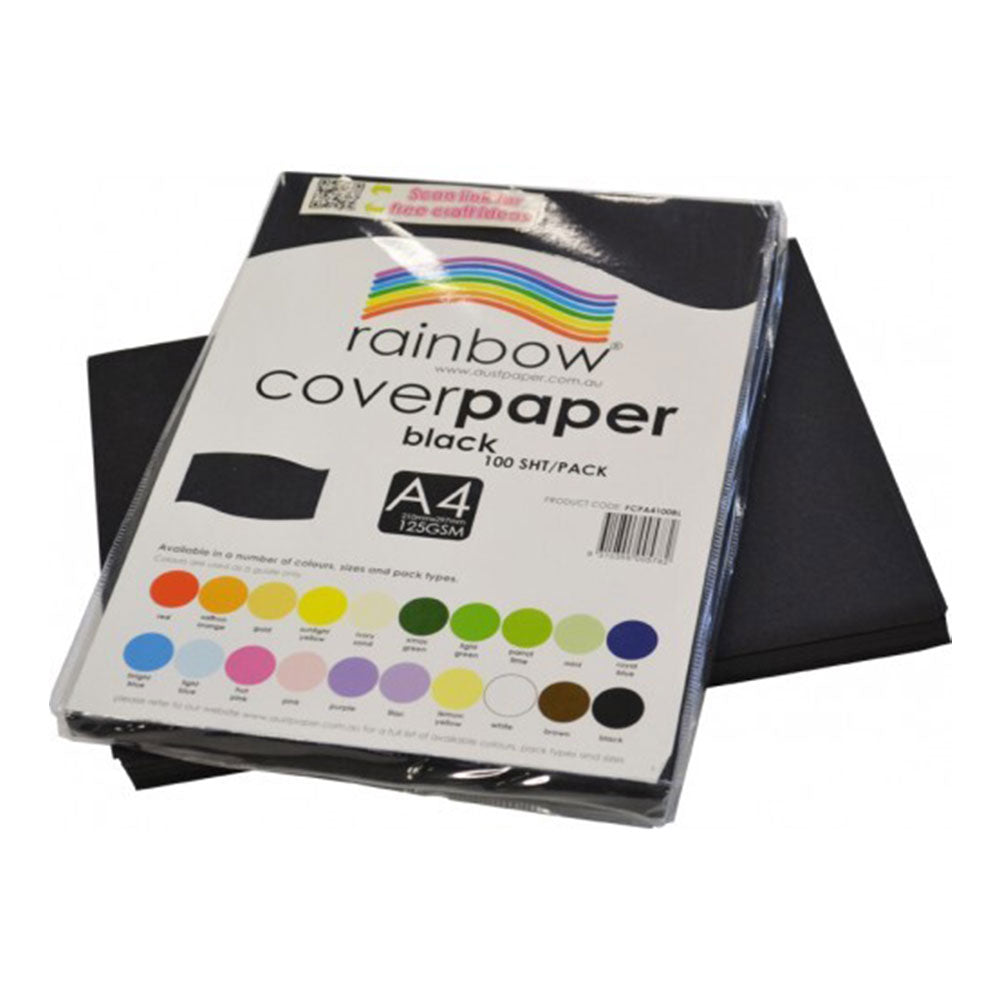 Rainbow A4 Fluoro Copy Paper 125gsm 100pcs (Black)