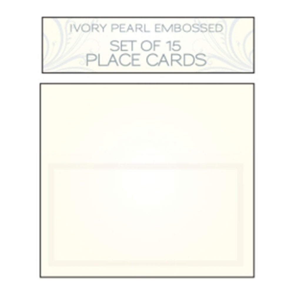 Ivory Pearl Embossed Place Card Set