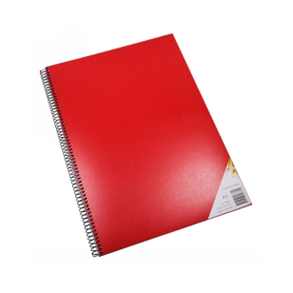 Quill A3 Spiral Visual Art Diary 120pg (Red)
